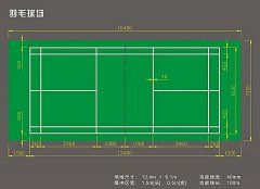 羽毛球场标准尺寸